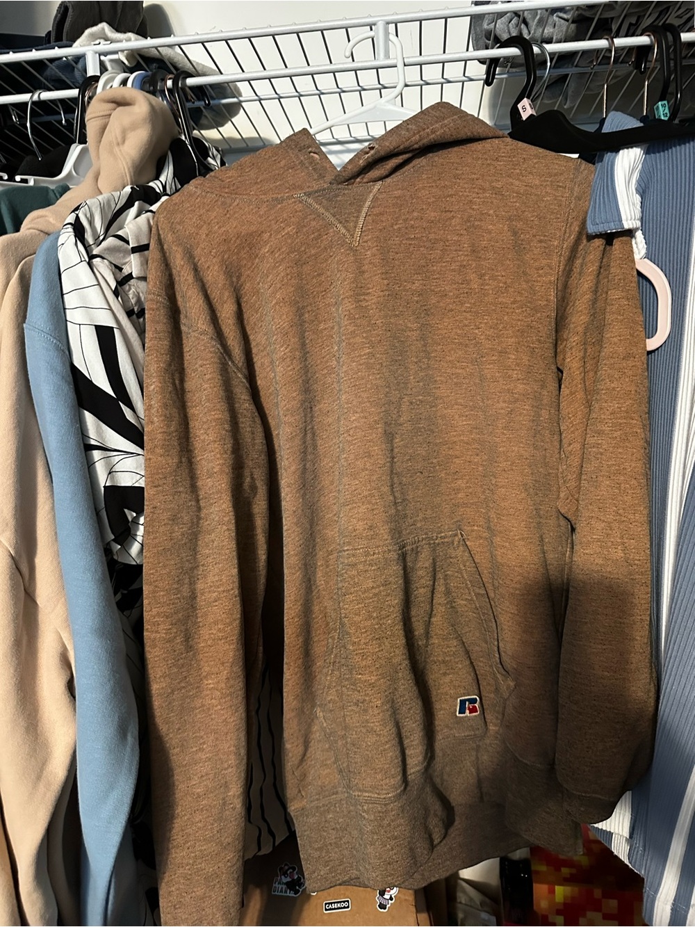 Russell Athletic Brown Zip-Up Hooded Sweater
